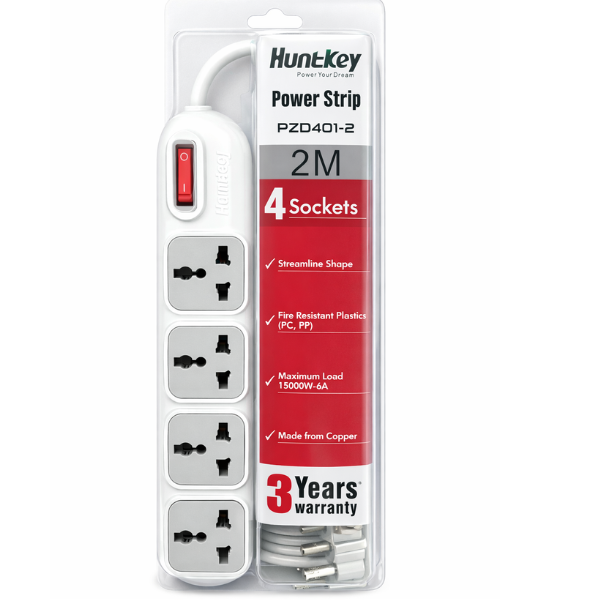 Huntkey Power strip PZD401-2 4 sockets multiplug