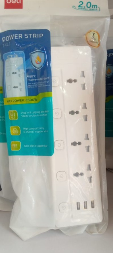 Deli 2.0m multiplug T411