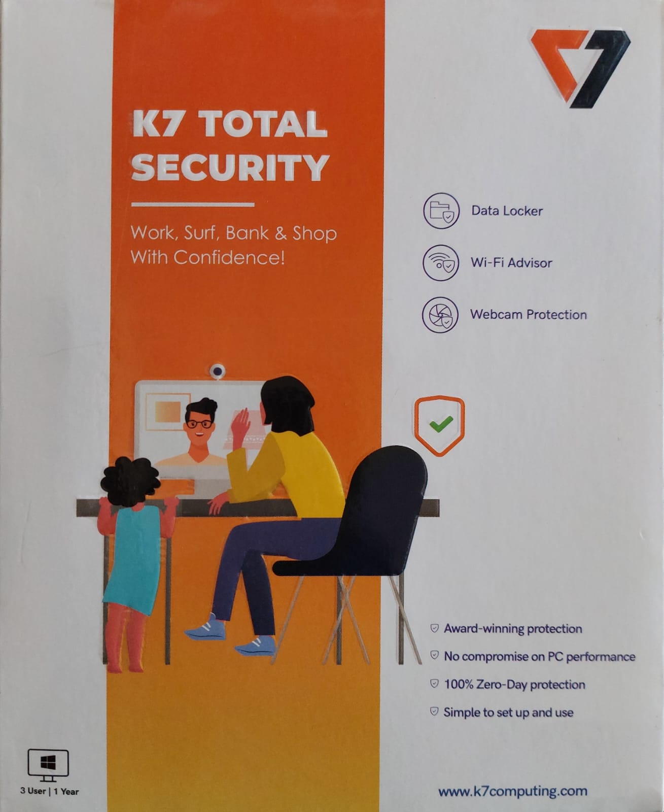 K7 Total Security 3 PC 1 Year 1